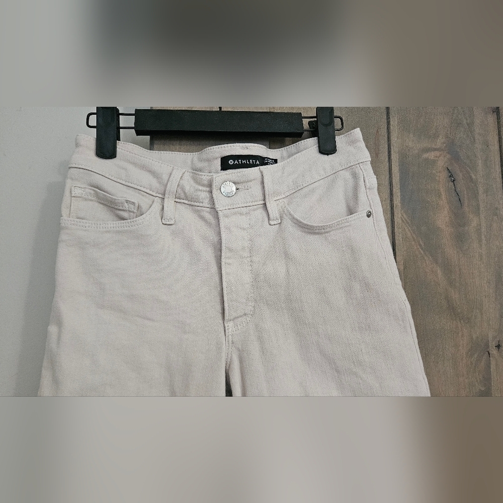 ATHLETA Flex Straight Ankle Jean In Bone. Size 4 - Picture 9 of 12